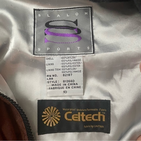 VINTAGE 90 Slalom Sports Ski Snowboarding Winter Full Zip Jacket Women's Size 10 - Picture 8 of 9